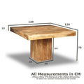 Dakota Mango Wood Cube Dining Table, 120cm