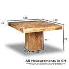 Walnut Mango Wood Cube Dining Table, 120cm