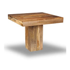 Light Mango Wood Cube Dining Table, 90cm