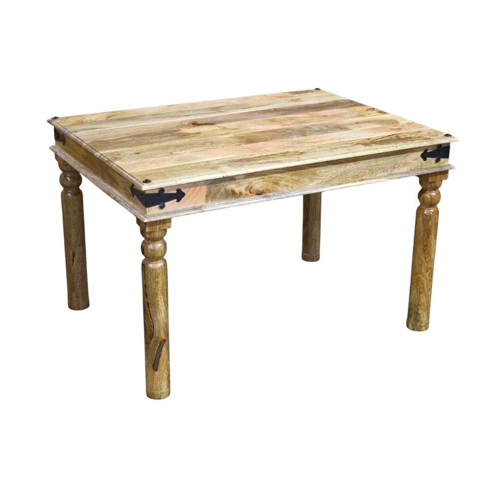 Jali Mango Wood Dining Table, Light, 120cm