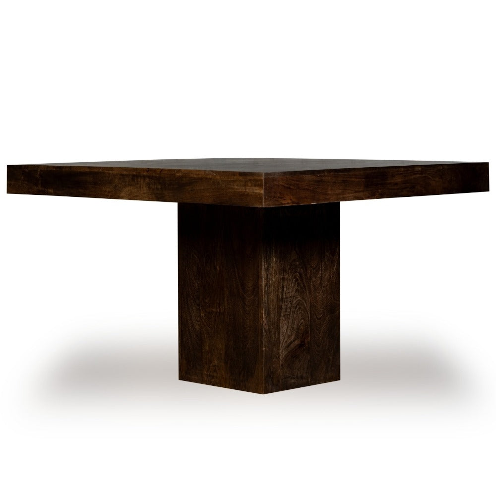 Walnut Mango Wood Cube Dining Table, 120cm