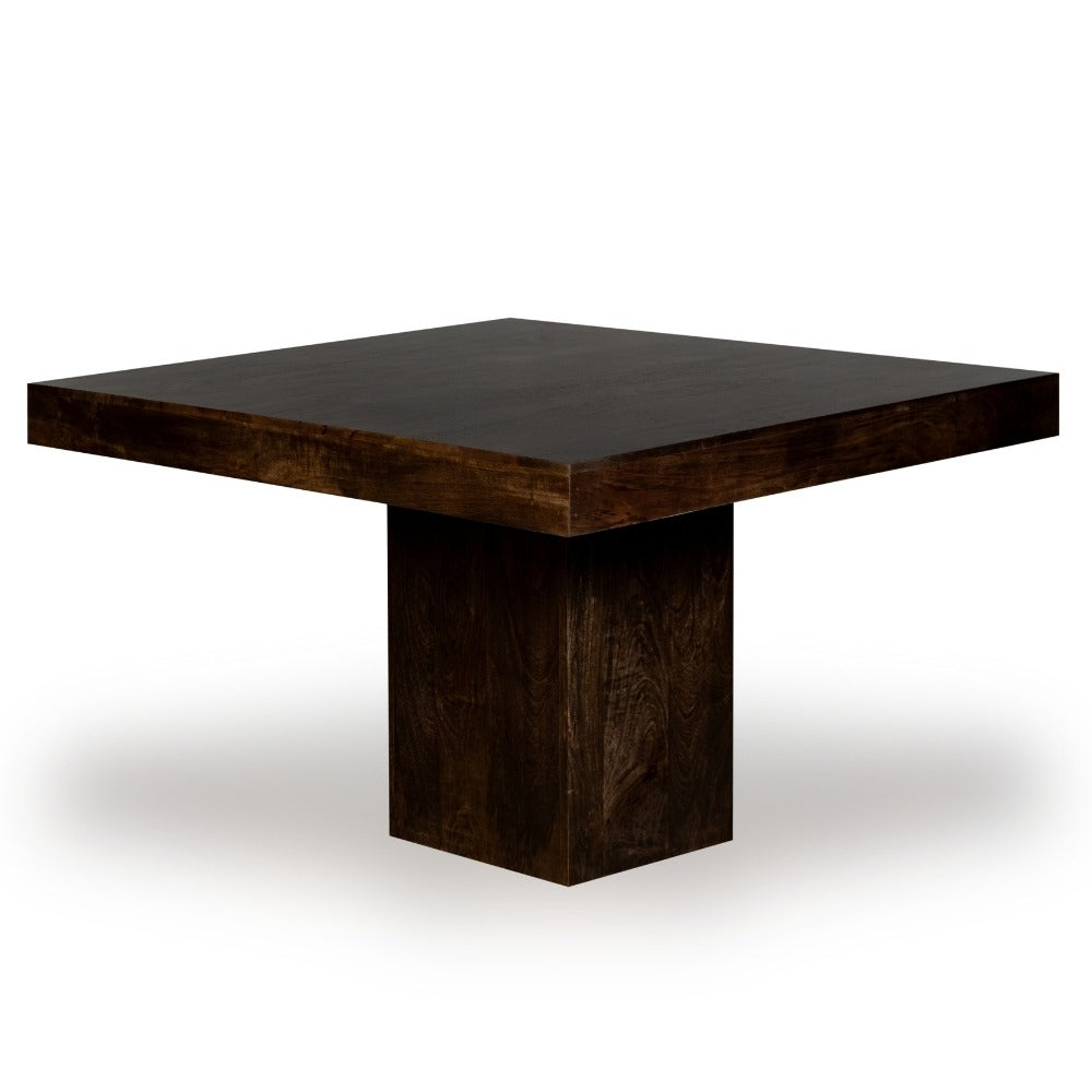Walnut Mango Wood Cube Dining Table, 120cm