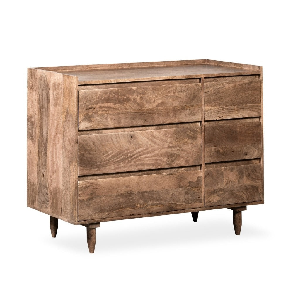 Scandi Mango Wood 6 Drawer Sideboard, 115cm