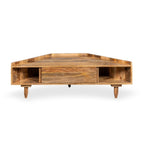 Scandi Mango Wood Corner TV Unit, 120cm