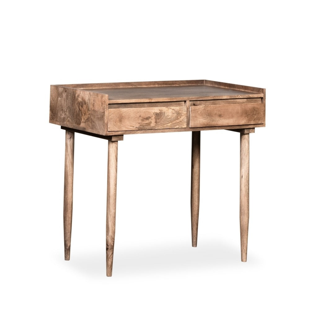 Scandi Mango Wood 2 Drawer Console Table, 90cm
