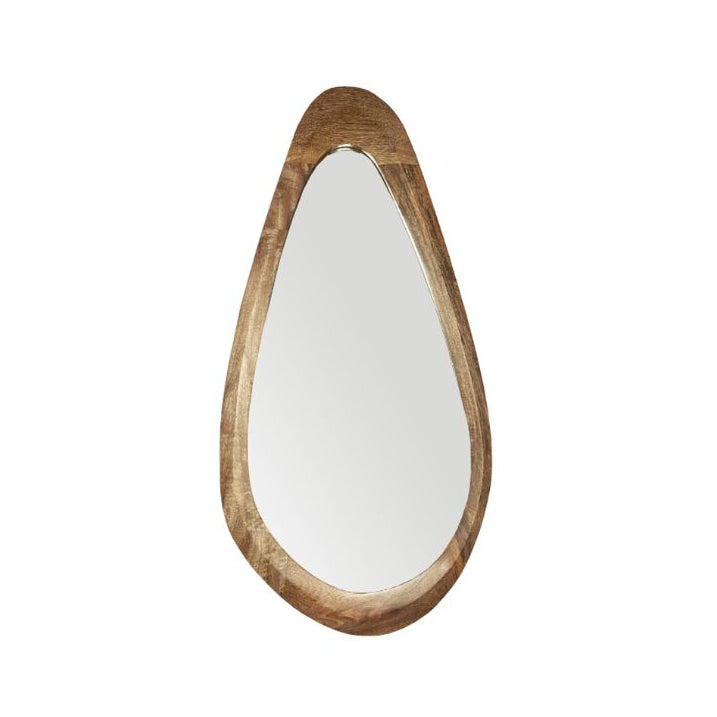 Scandi Mango Wood Large Curved Mirror, 60cm