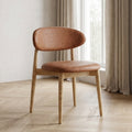 Scandi Tan Faux Leather Oak Dining Chair