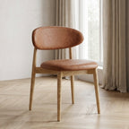 Scandi Tan Faux Leather Oak Dining Chair