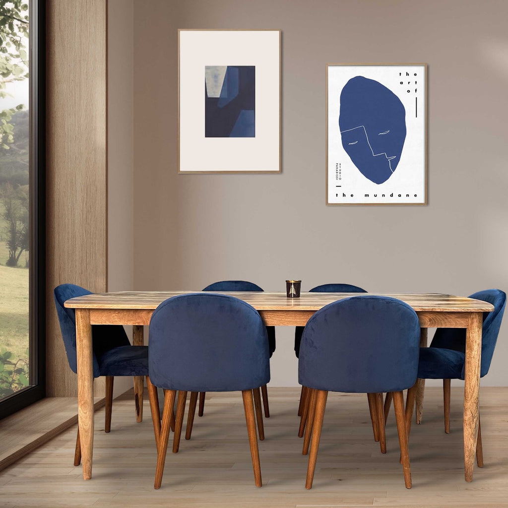 Scandi Mango Wood Dining Table & 6 Zena Dining Chairs