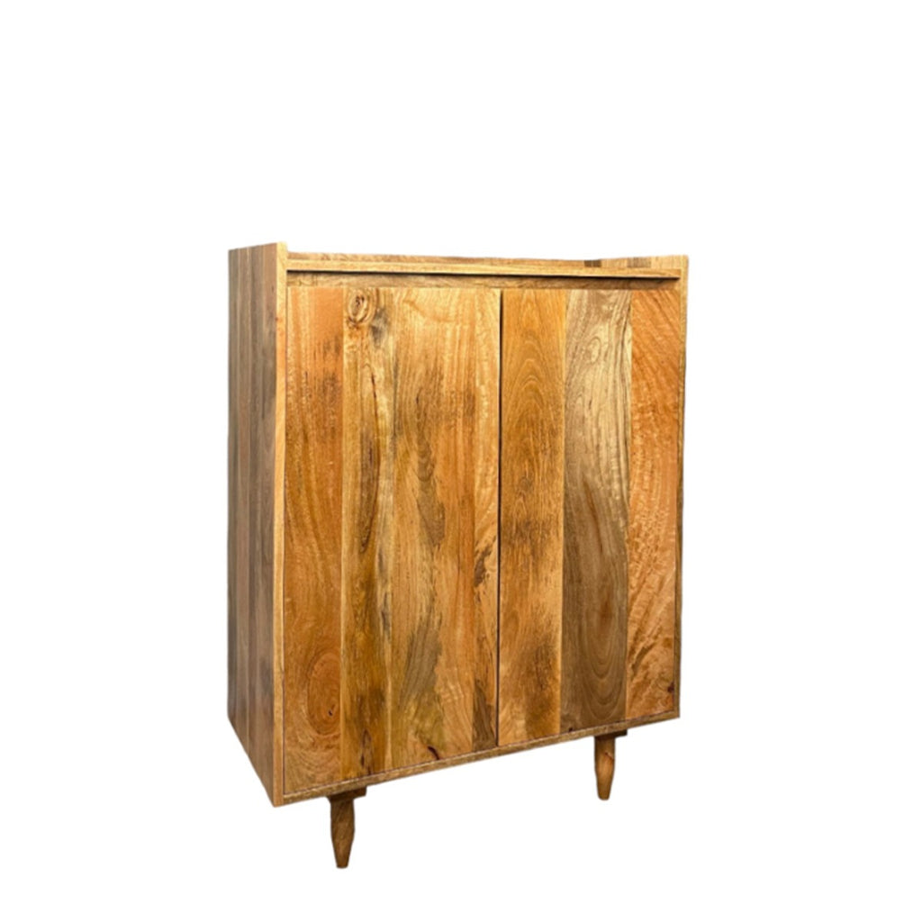 Scandi Mango Wood Shoe Cupboard, 78cm