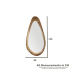 Scandi Mango Wood Large Curved Mirror, 60cm