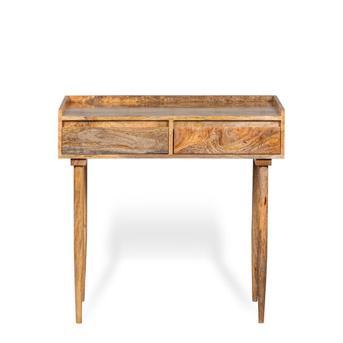 Scandi Mango Wood 2 Drawer Console Table, 90cm