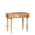 Scandi Mango Wood 2 Drawer Console Table, 90cm
