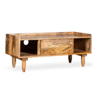 Scandi Mango Wood Sliding TV Unit, 90cm