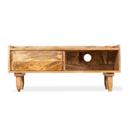 Scandi Mango Wood Sliding TV Unit, 90cm