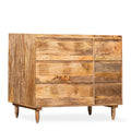 Scandi Mango Wood 6 Drawer Sideboard, 115cm