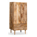 Scandi Mango Wood 2 Drawer Wardrobe