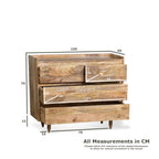 Scandi Mango Wood 4 Drawer Chest, 100cm