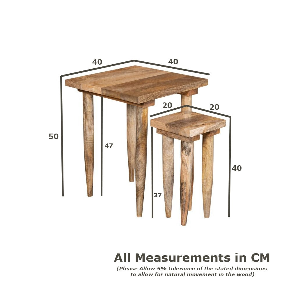 Scandi Mango Wood Nest of Tables