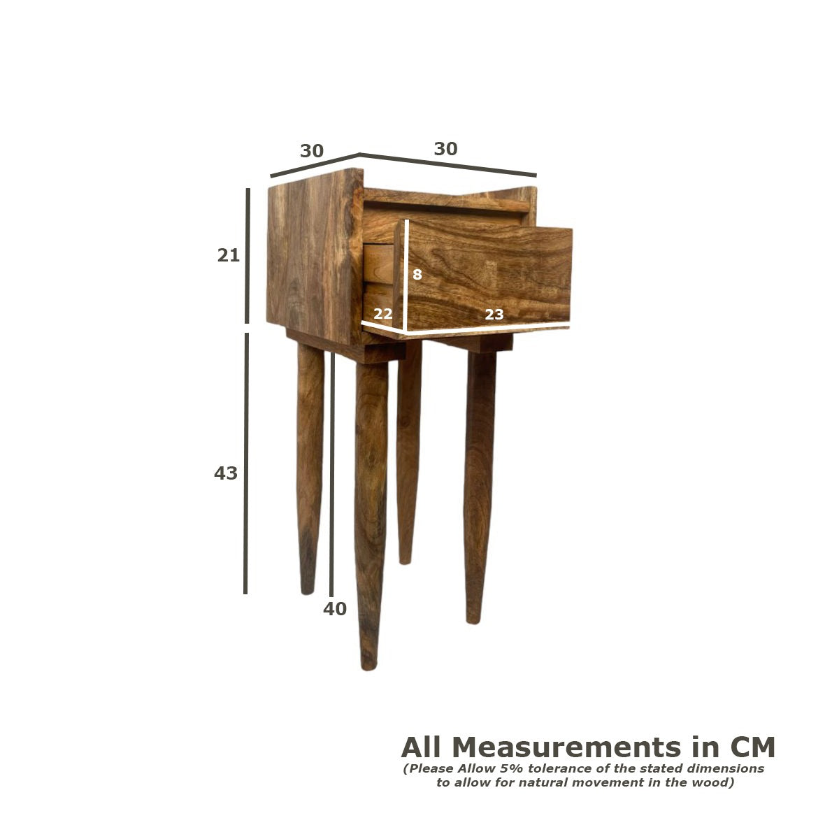 Scandi Mango Wood Lamp Table