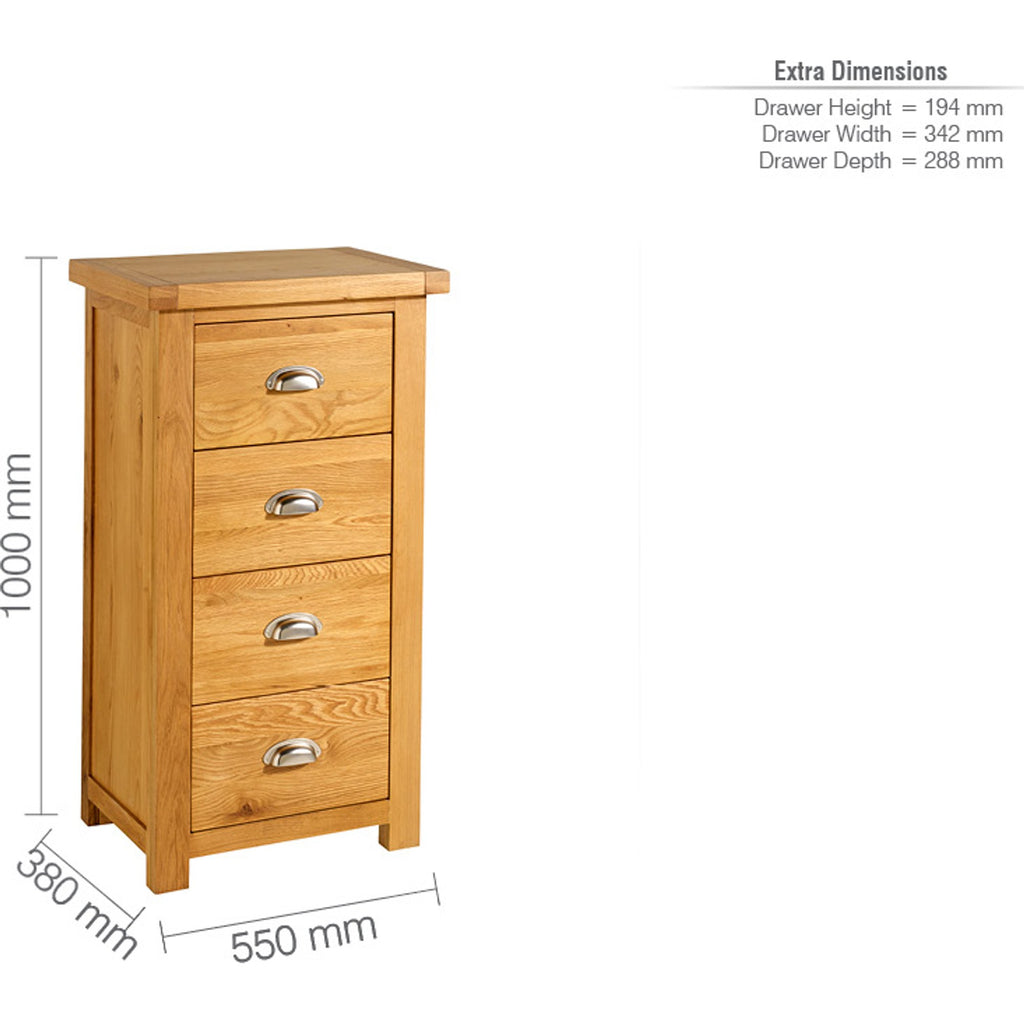 Woburn 4 Drawer Narrow Chest