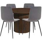 Axel Round Fluted Dining Table with 4 Chairs