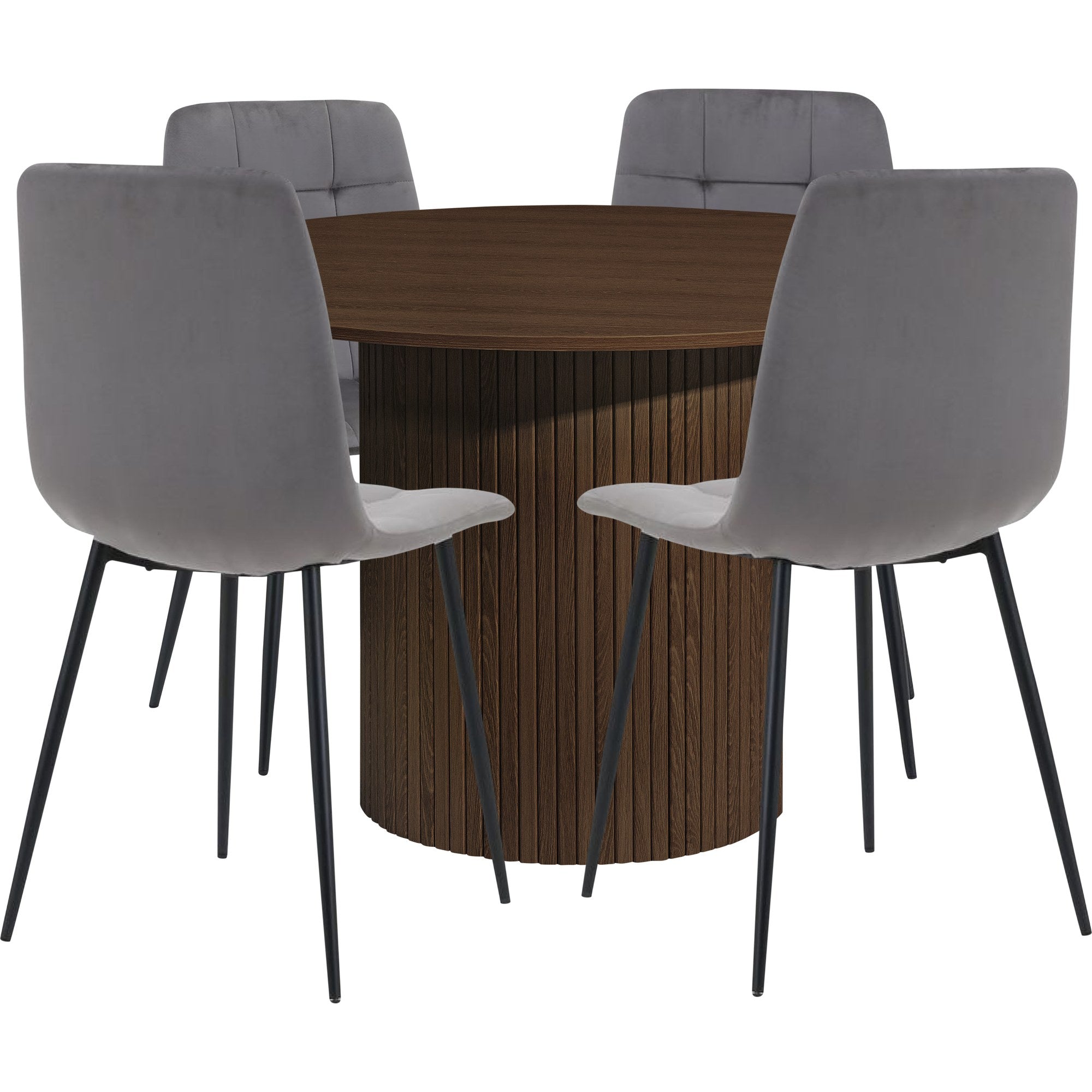 Axel Round Fluted Dining Table with 4 Chairs