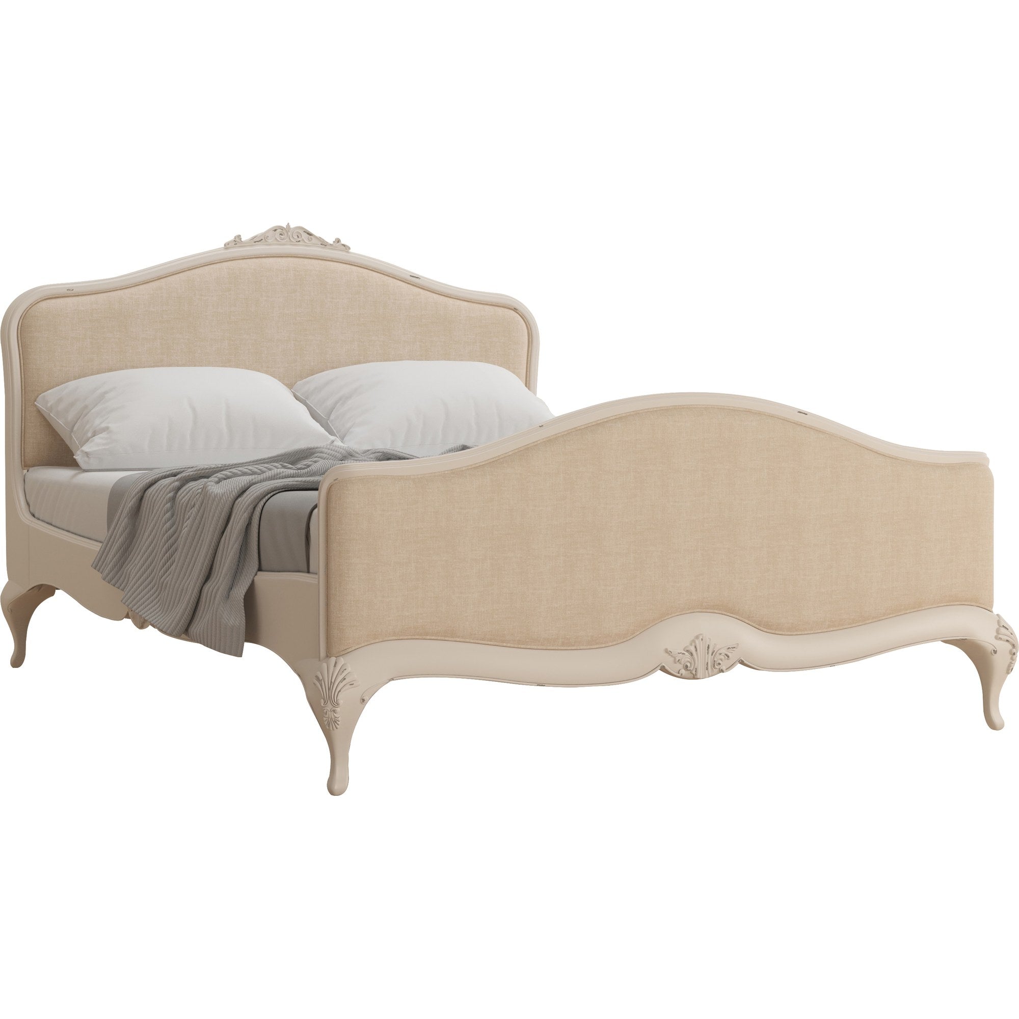 Ivory Upholstered King Bed