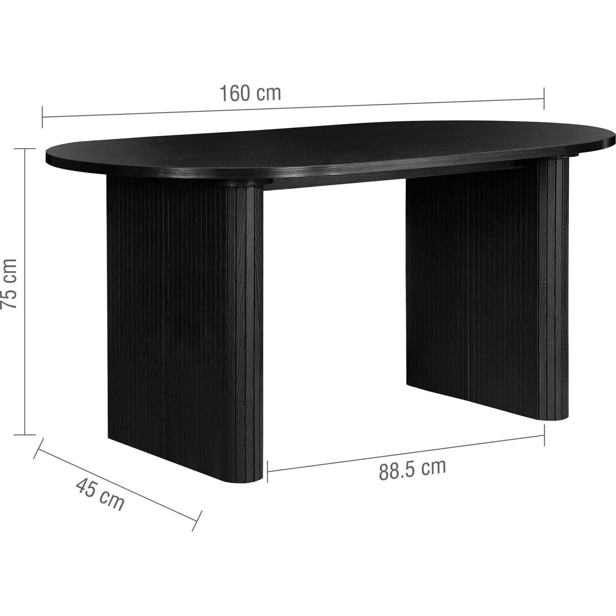 Axel Oval Fluted Dining Table With 4 Chairs