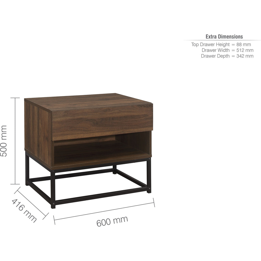 Houston 1 Drawer Bedside