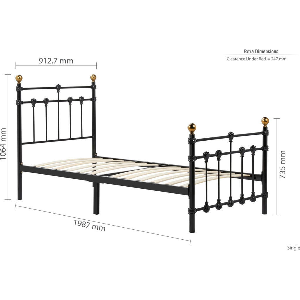 90cm Atlas Bed Black