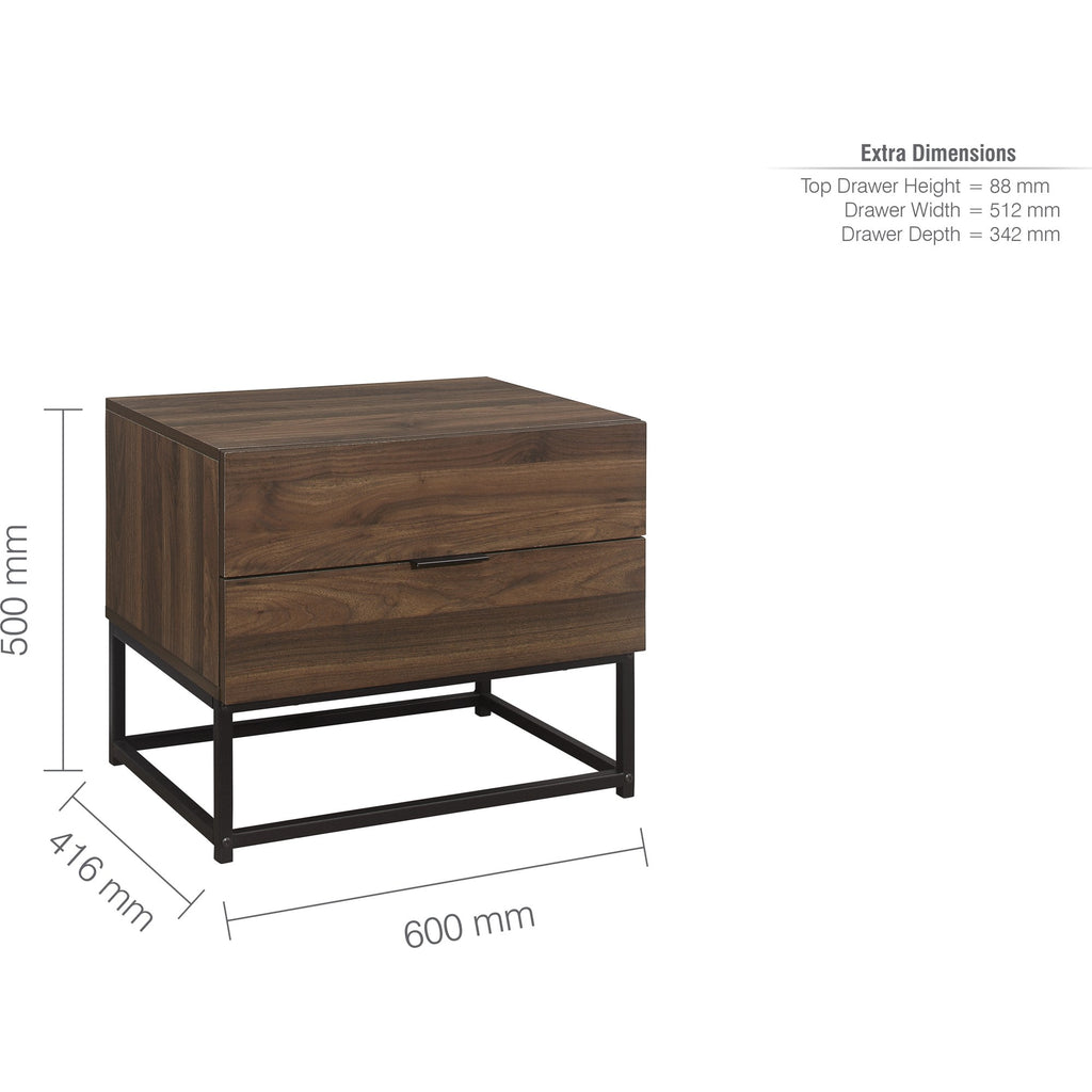 Houston 2 Drawer Bedside