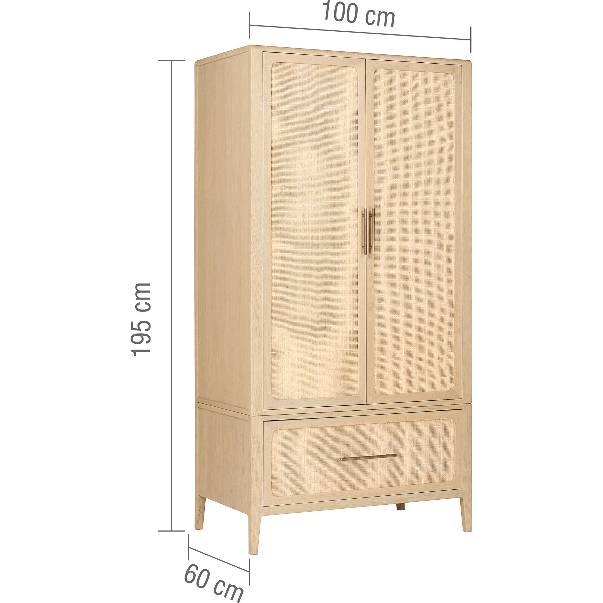 Casera 2 Door 1 Drawer Wardrobe