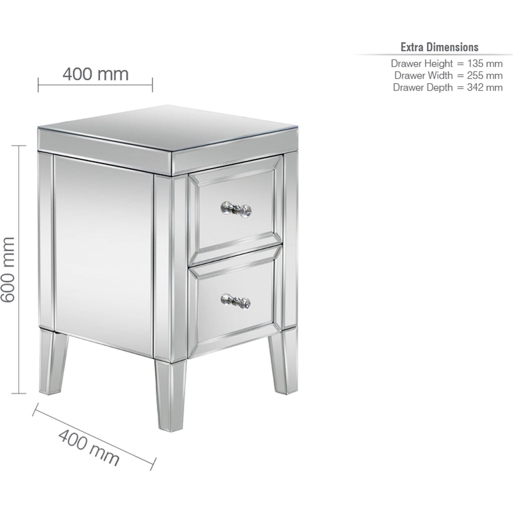 Valencia 2 Drawer Bedside