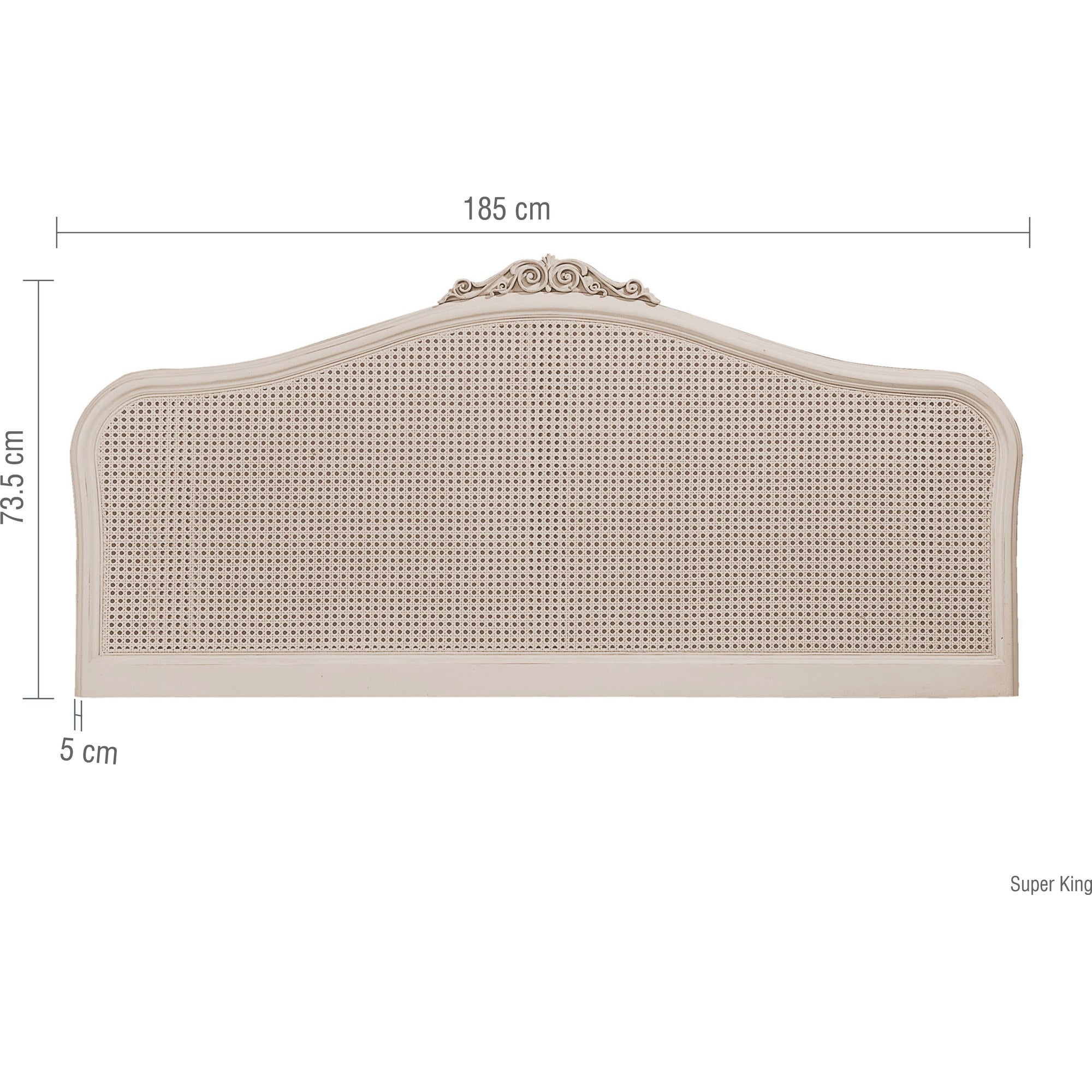 Ivory Rattan Super King Headboard
