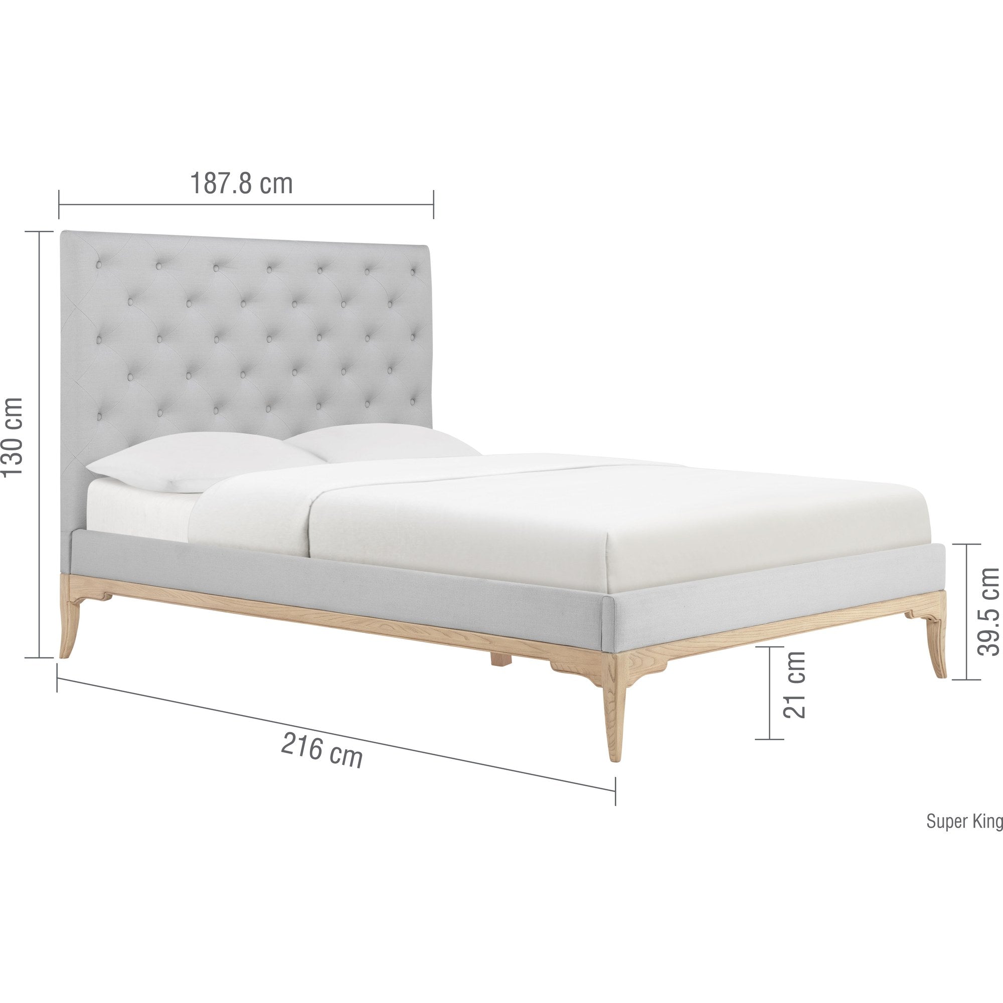 Toulon Low End Super King Bed - Oak