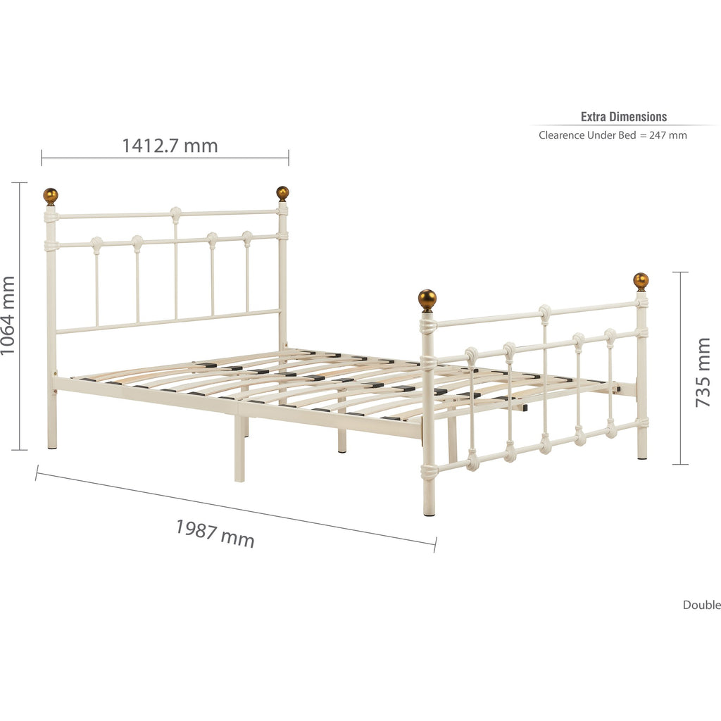 135cm Atlas Bed Cream