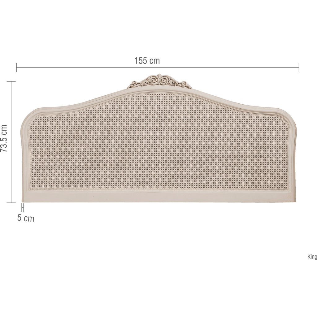 Ivory Rattan King Headboard