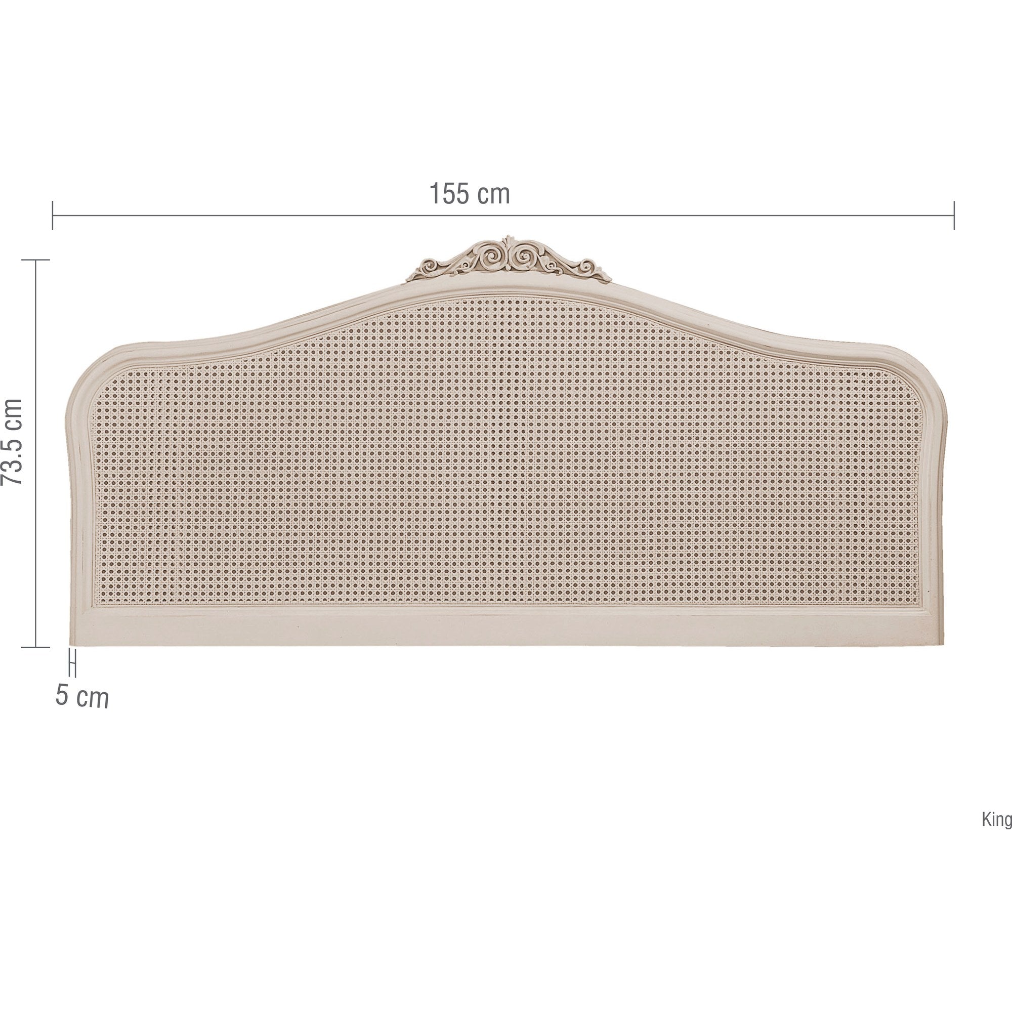 Ivory Rattan King Headboard
