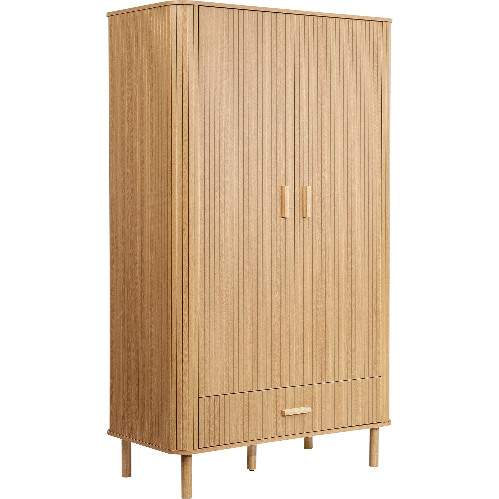 Axel 2 Door 1 Drawer Fluted Wardrobe