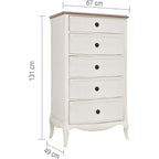 Amelie 5 Drawer Tallboy