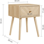 Herringford 1 Drawer Bedside