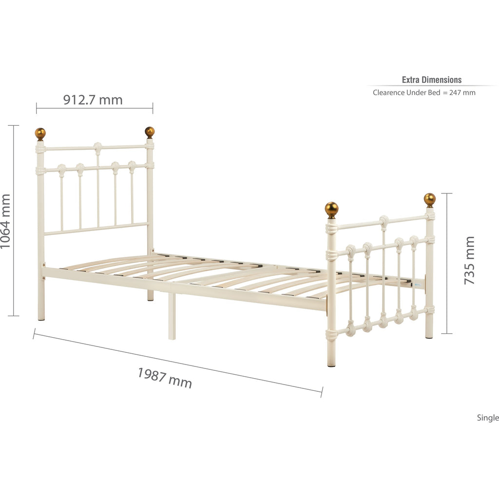 90cm Atlas Bed Cream