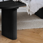 Axel Oval Fluted Dining Table With 2 Benches