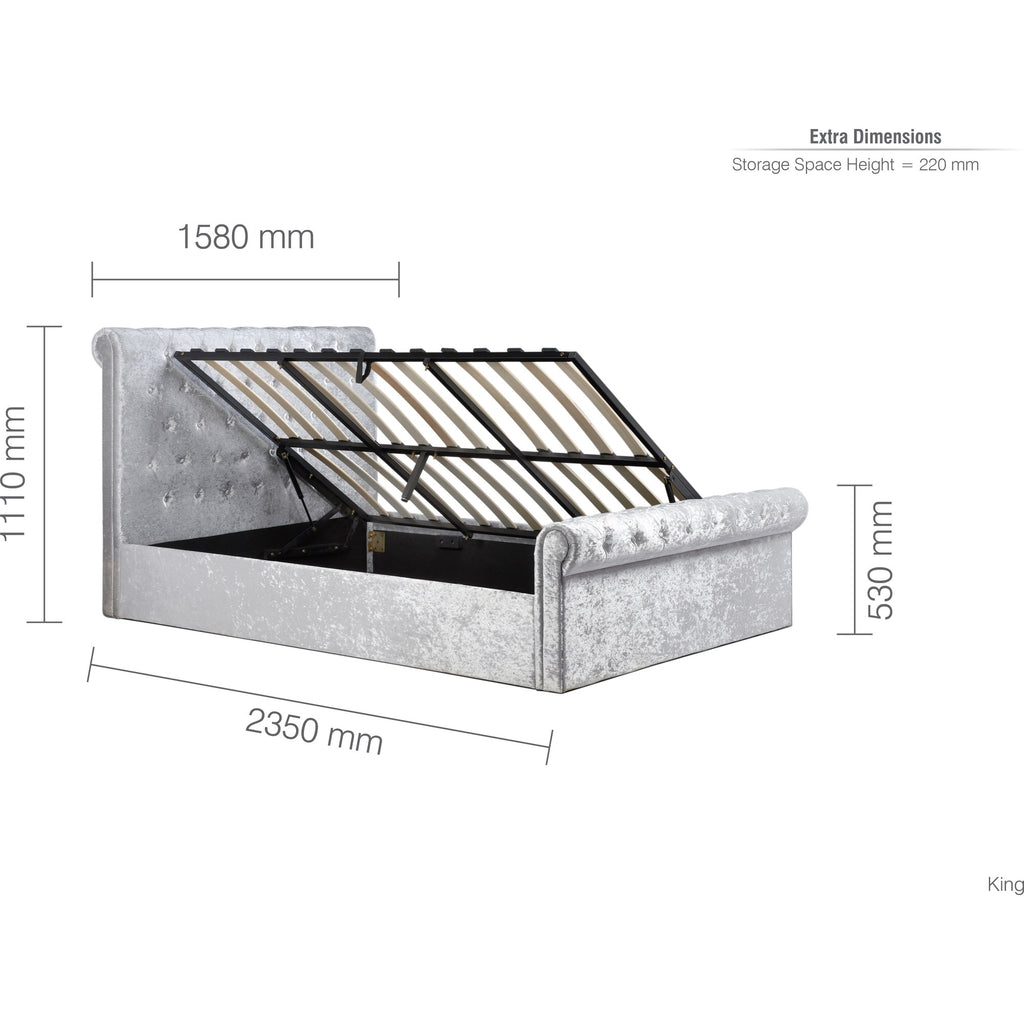 Sienna King Ottoman Bed