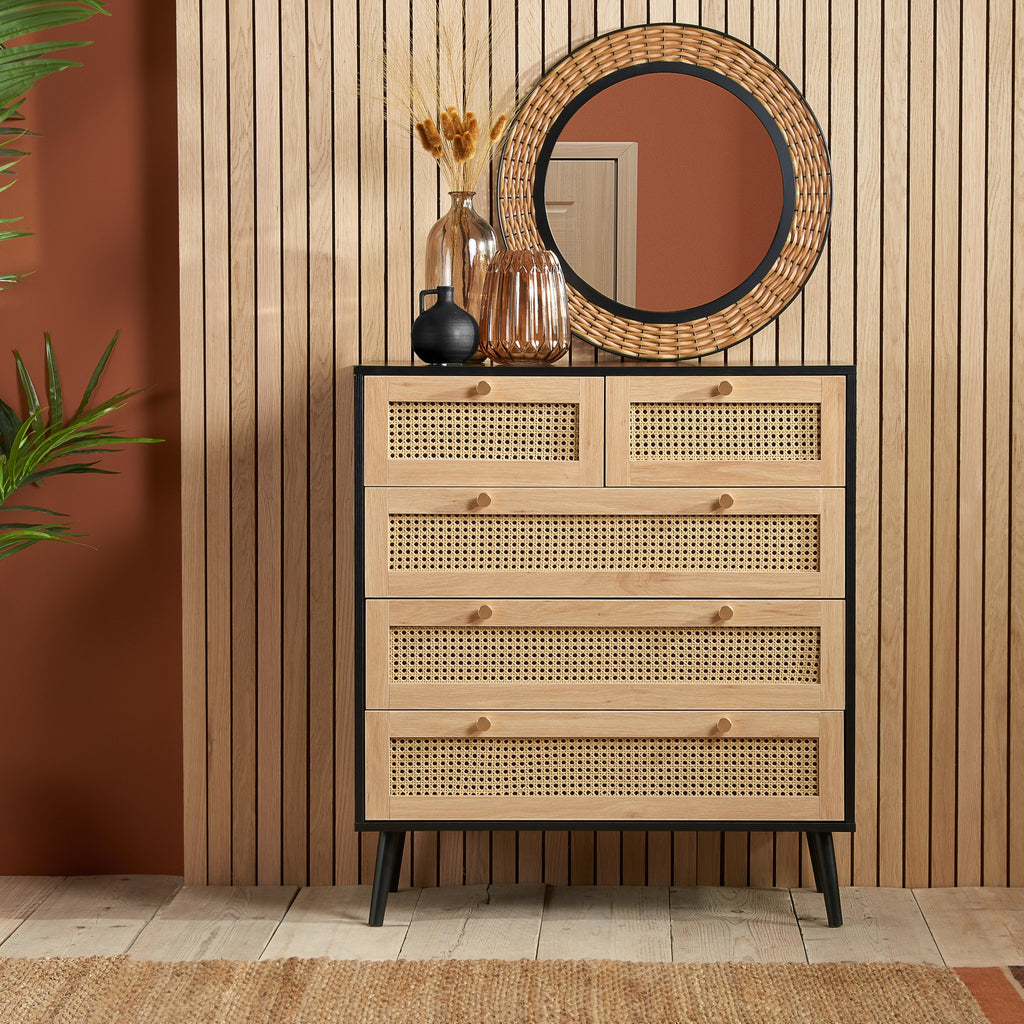 Croxley 5 Drawer Rattan Chest
