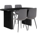 Axel Oval Fluted Dining Table With 4 Chairs