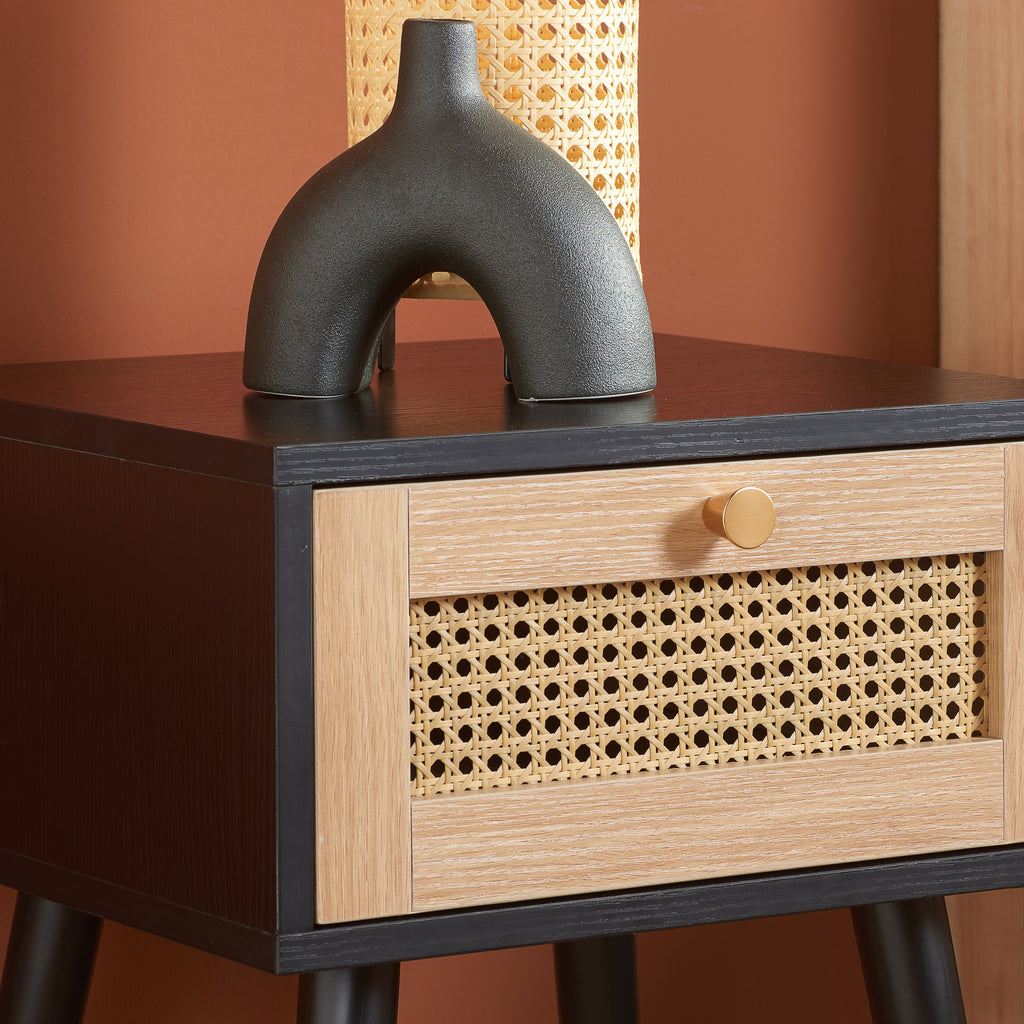 Croxley 1 Drawer Rattan Bedside