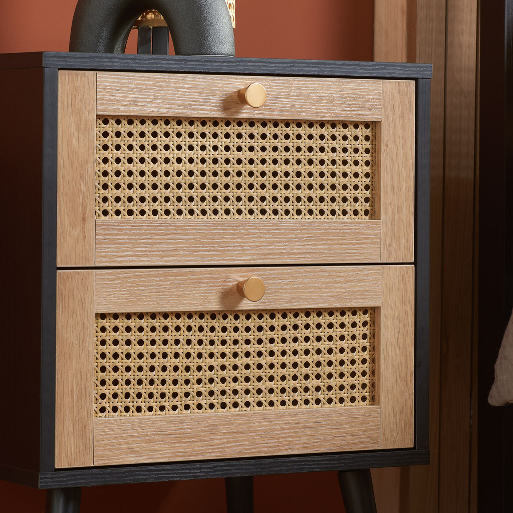 Croxley 2 Drawer Rattan Bedside