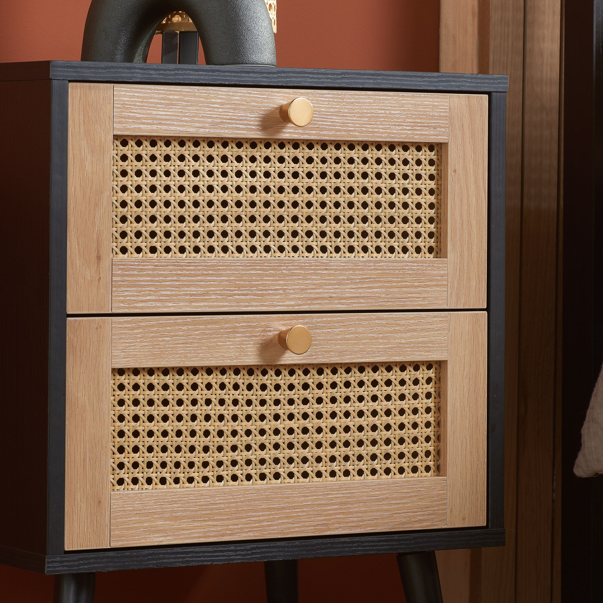 Croxley 2 Drawer Rattan Bedside